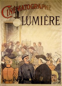 Plakát propagující „Cinematographe Lumiere“, 1896